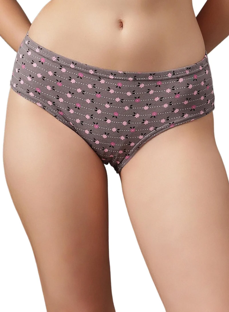 Clovia Multicolour Pack of 3 Printed Mid Waist Hipster Panties with Inner Elastic - 100% Cotton for Women | Best Price UAE